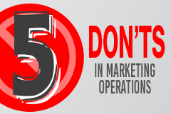 graphic with text 5 don'ts in digital marketing