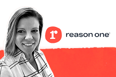 photo of Lauren Minors and Reason One logo