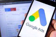 photo of Google Ads logo on a smartphone screen