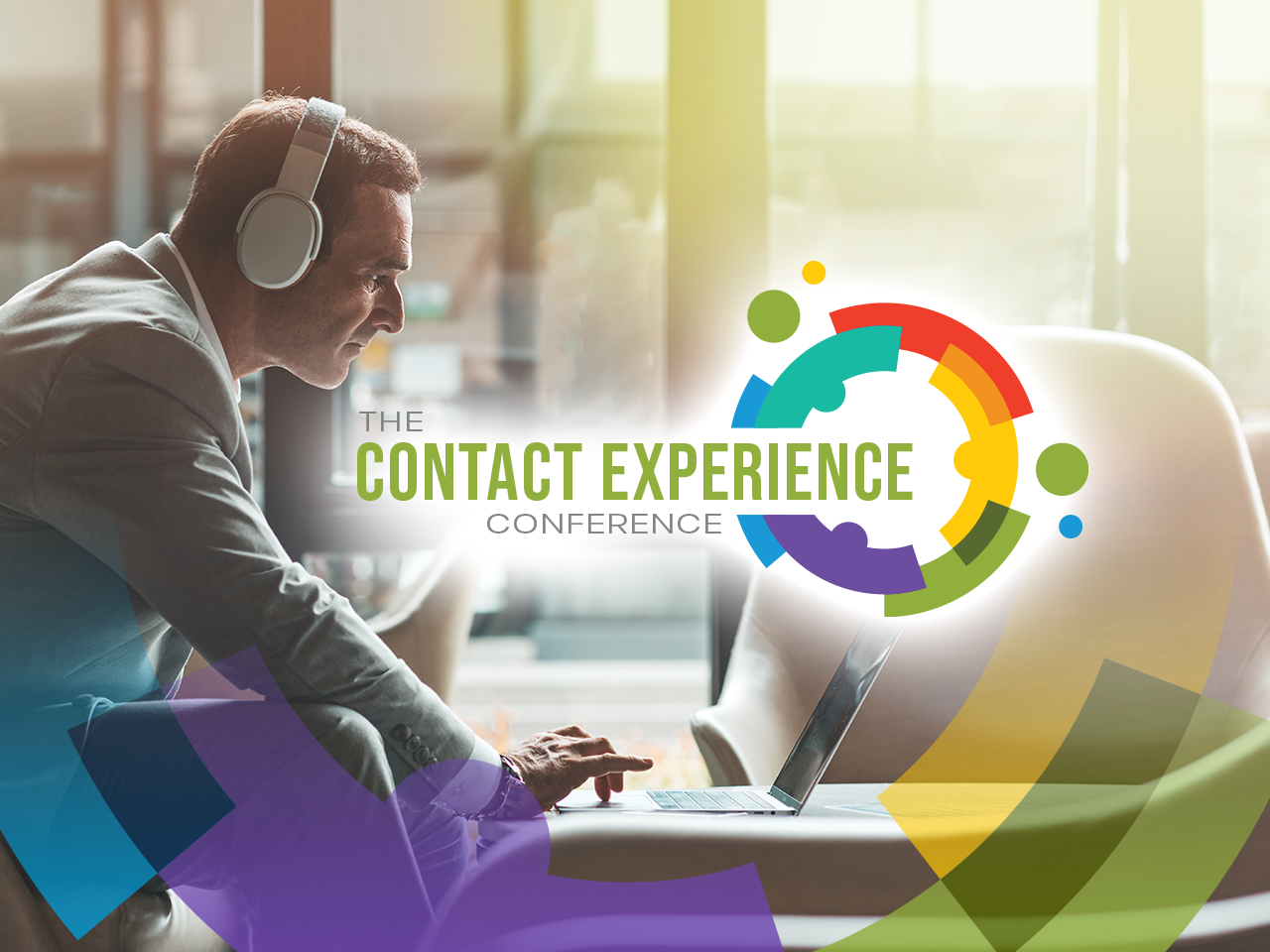 CEC-Guy-with-headphones image of Contact Experience Conference logo with male operator