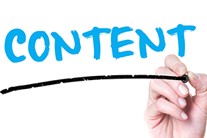 content graphic indicating the word "content"