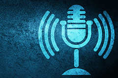 graphic representing a live desktop studio microphone