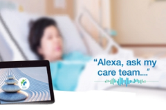Vocera image of an Alexa in use in a hospital