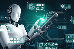 AI-cmo image of a robot using digital media