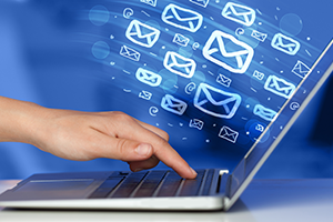 email photo of a laptop and email icons