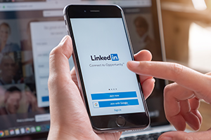 linkedin-tool photo of LinkedIn app open on a smart phone