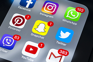 mobile-apps image of several social media apps on a smartphone screen