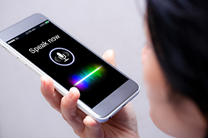 image of a voice search screen on a smartphone