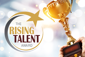 rising-talent image that includes the Rising Talent award logo